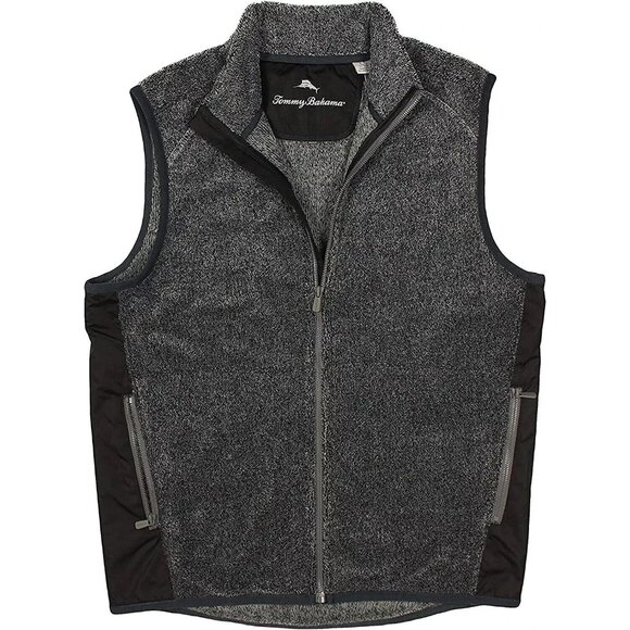 Tommy Bahama Other - Tommy Bahama Men's Big & Tall 3XB Coal Cascade Cozy Plush Full Zip Vest Pockets
